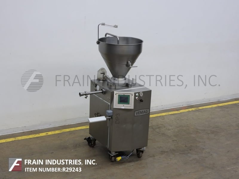 Vemag #DP3, continuous, Stainless Steel, rotary vane pump stuffer and portioner, designed for smaller