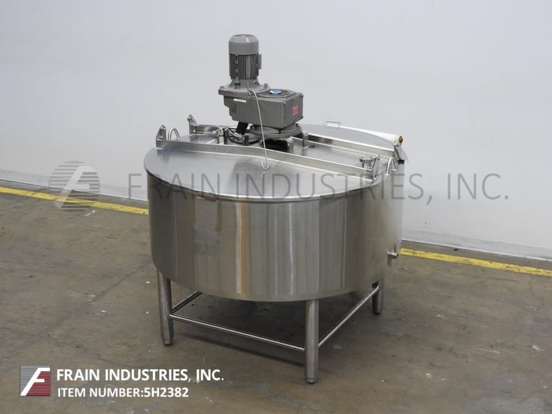 200 gallon Walker #PZ, 304 Stainless Steel 3-zone jacketed process tank, 54" diameter x 21" straight wall, 75
