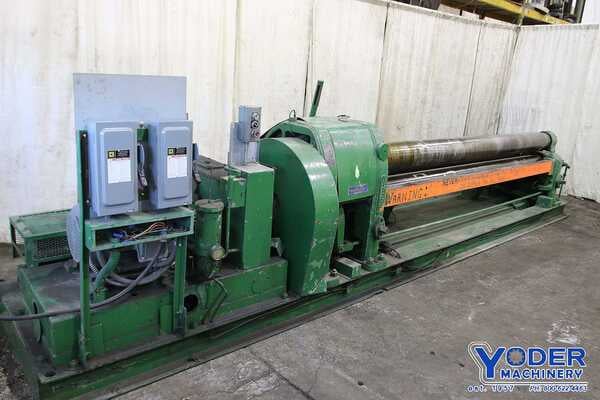 10' x 1/4" Webb #6L, initial pinch plate roll, 9" roll diameter, 15 FPM, air drop end, #70511