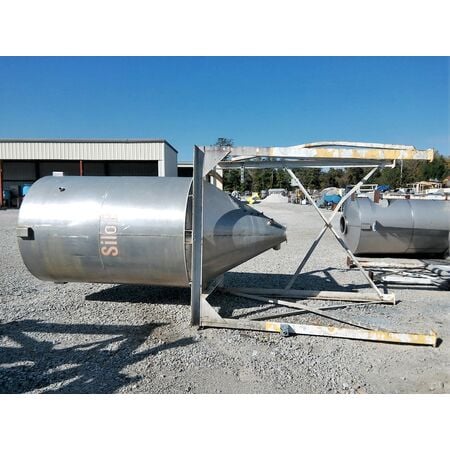 Aluminum Silo, Cone Bottom Hopper, 150 Cu.ft., 7' Long Straight Side 