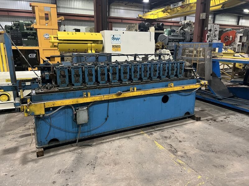 12 Stand, Dahlstrom #360-12OB, rollformer, 1-1/2" spindle diameter, 10" roll space, 8" horizontal center