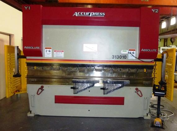 130 Ton, Accurpress Absolute #313010, hydraulic, Delem DA-56 CNC, 10' overall, 106" between housing, #2617/18