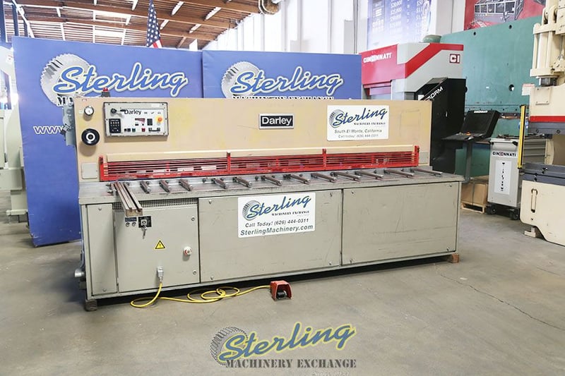 1/4" x 10' Darley #SSV-3100-X6, 15 holddowns, 39" front operated power back gauge, inch/metric, squaring arm