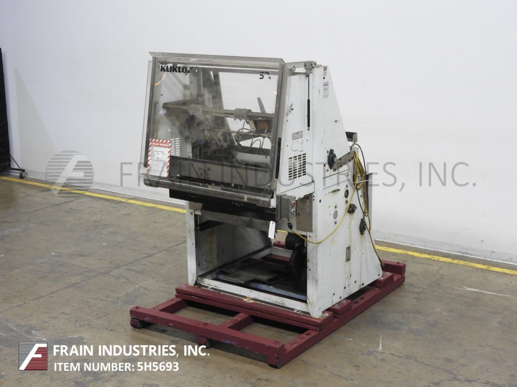 Kliklock #SW4WS, automatic, single head tab lock tray former, 10-60 cycles/minute, 18" L powered blank tray