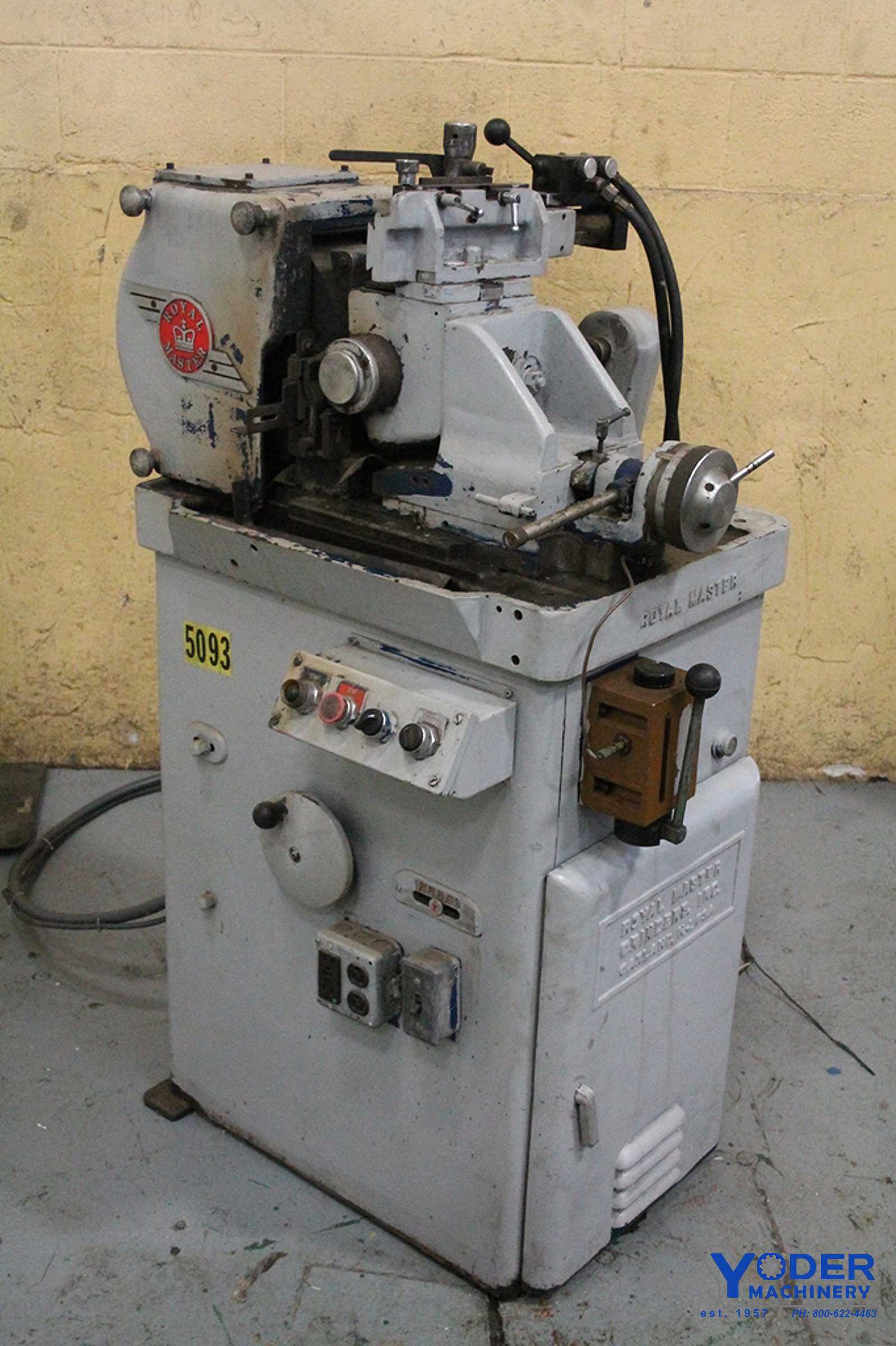 Royal Master No. TG12x4, 1.5" x 4" centerless grinder, 7.5 HP, wheel dressers, #65230