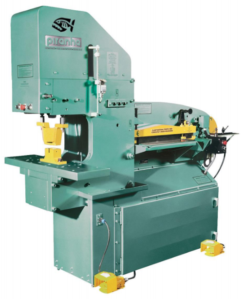 5" x 5" x 3/8" Piranha #PII-88, dual operator ironworker w/auto hold down, 88 ton, new