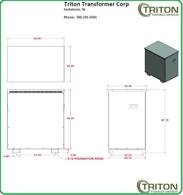 500 KVA 600x480 Delta Primary, 415 Wye Secondary, Transformer, dry type
