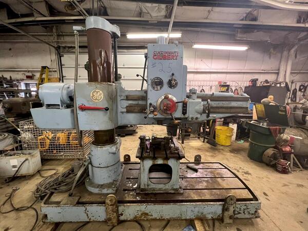 5' -11" Cincinnati #Gilbert, radial drill, power elevation, serial #5973