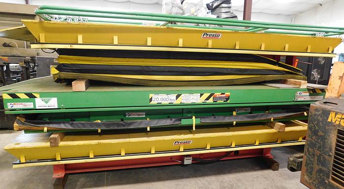 20000 lb. Presto #PDL60-200, 8' x 12' hydraulic scissors lift, electronic toe sensor