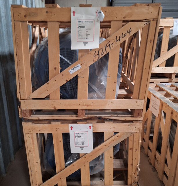 100 HP 1200 RPM Teco, Frame 444T, explosion proof, dual lbl, 1.15, new surp, 230/460 Volts