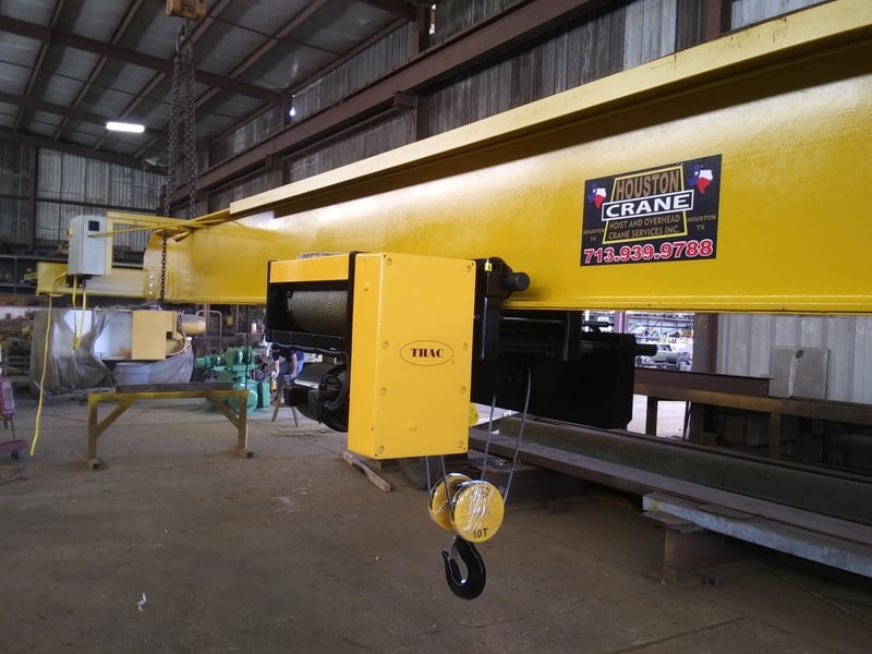 10 Ton, Abell-Howe, 50' Span w/new hoist & trolley, 30' lift, 2 speed all directions