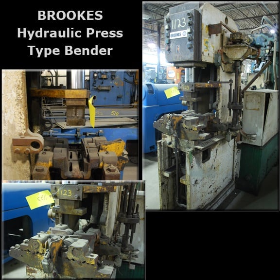 Brookes 1922, hydraulic press tube bender, 1976 for Sale Surplus Record