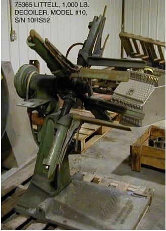 1000 lb. Littell #10, Decoiler, 24" stroke, S/N 10RS52, 1952