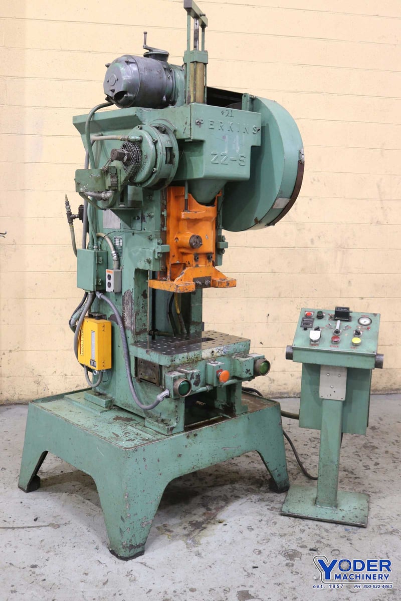 22 Ton, Perkins #22S, OBI press, 2.5" stroke, 11.25" Shut Height, 2.5" adj, air clutch & brake, 1968, #72832
