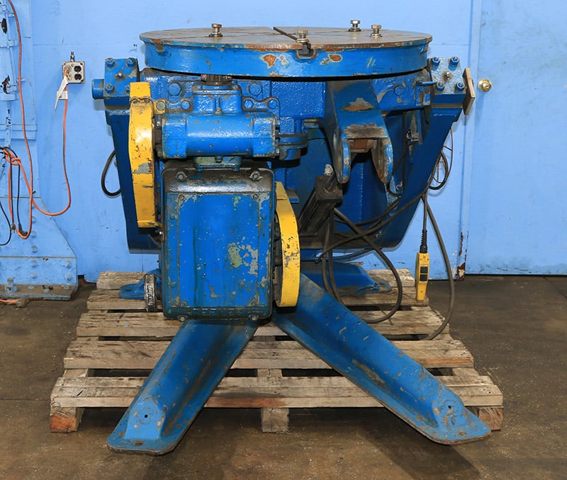 9000 lb. P & height #WP3, welding positioner, manual adjustable table height, variable speed rotation