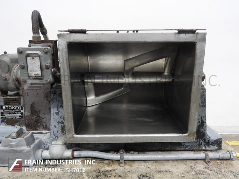 Stokes, 316 Stainless Steel single sigma mixer, 1.3 cu.ft., flip top