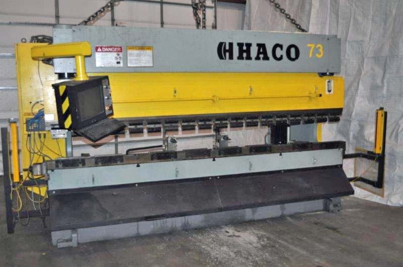 165 Ton, Haco #PPS165-12, hydraulic press brake, 12' overall, 122" between housing, 3-Axis CNC Back Gauge