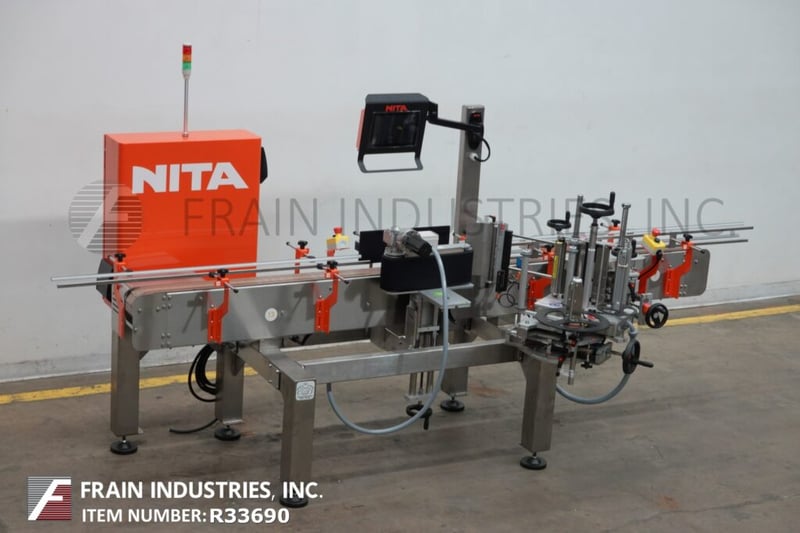 Nita #XP100, Stainless Steel, wrap around pressure sensitive labeler, 100"-1570" on wrap labels per minute