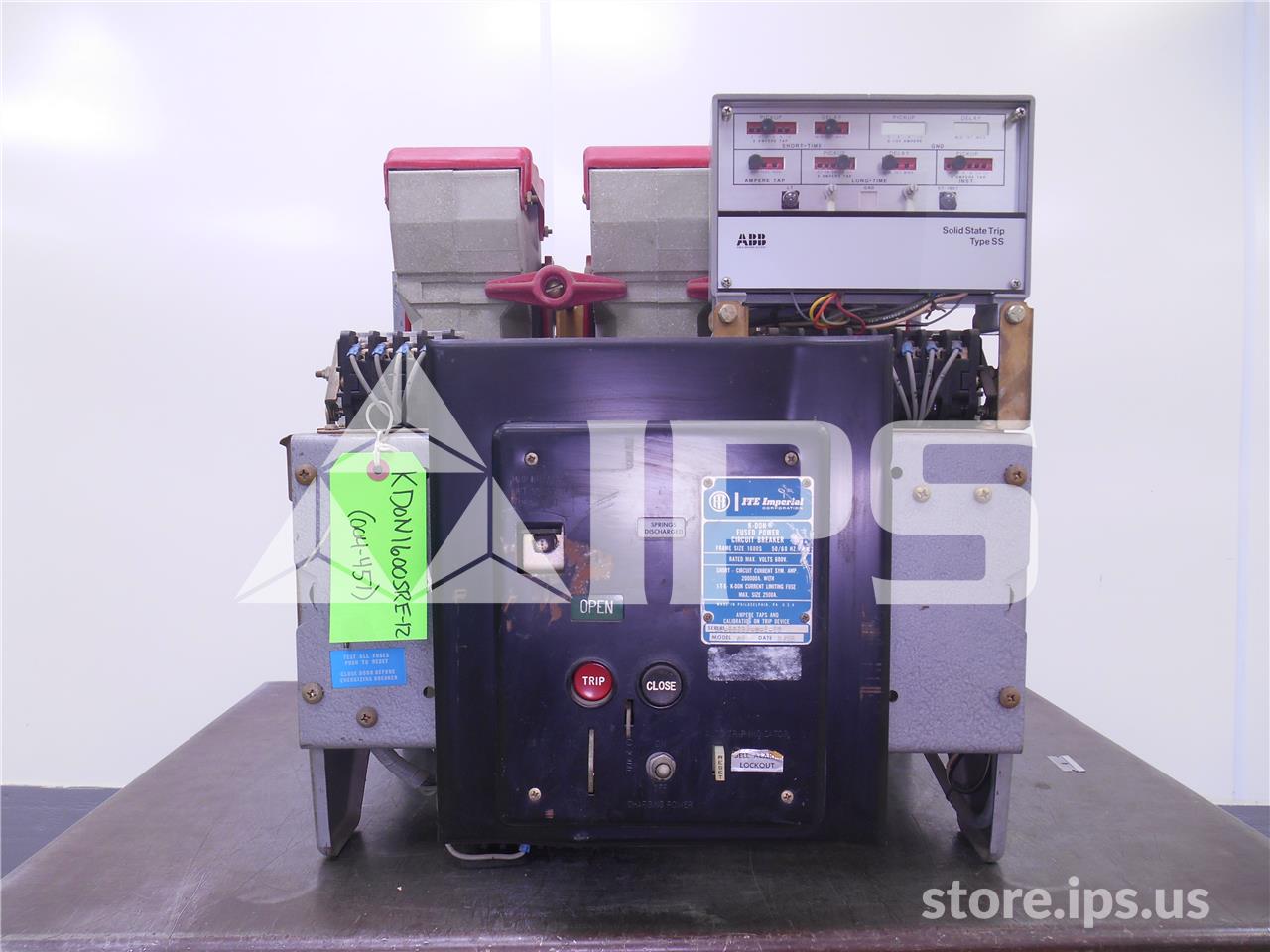1600 Amps ITE Kdon-1600s Red Eo/do 120 Volts AC Control, Ss5 Lsi, 1600 Amps Ct, 1200 Amps Fuse