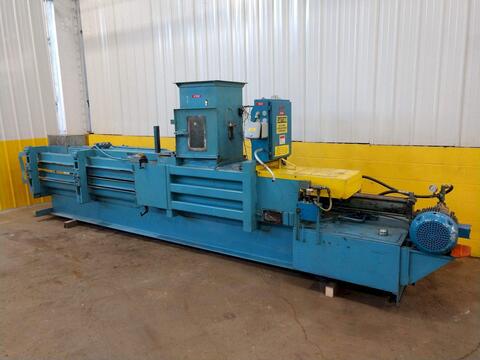 15" x 15" Maren #111-297, hydraulic horizontal automatic continuous baler, 15 HP, 5" bore x 48" stroke ram