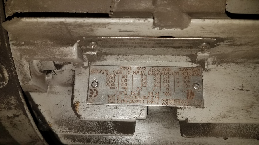 67 HP 3600-4790 RPM Siemens, Frame 200L, TEFC, 400 Volts (3 available)