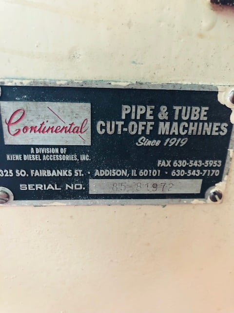 Continental Pipe & Tube Cutoff Machines