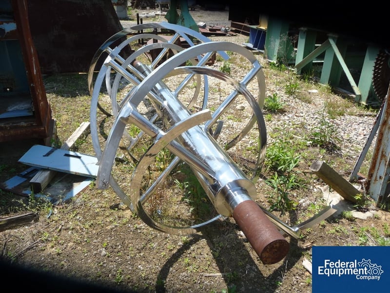 150 cu.ft. Young Industries, ribbon blender shaft only, outside ribbon diameter 53-1/8" overall outside