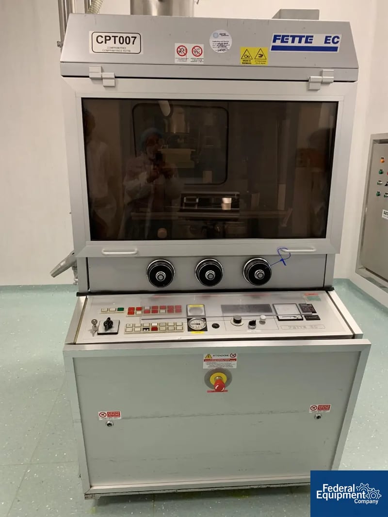 Fette #EC, tablet press, 100 Kn compression pressure, single sided, 380 volt, 50 Hz, S/N 36070, 1995