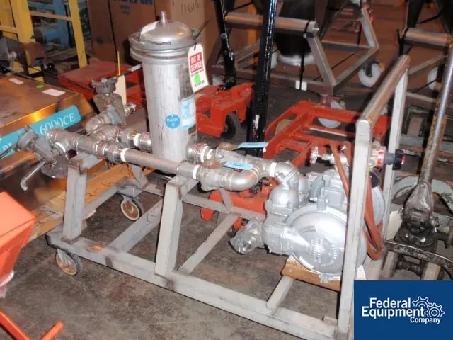 1.5" Sandpiper #SB11-A, w/Pall Basket Filter on cart, serial #93062, #33266