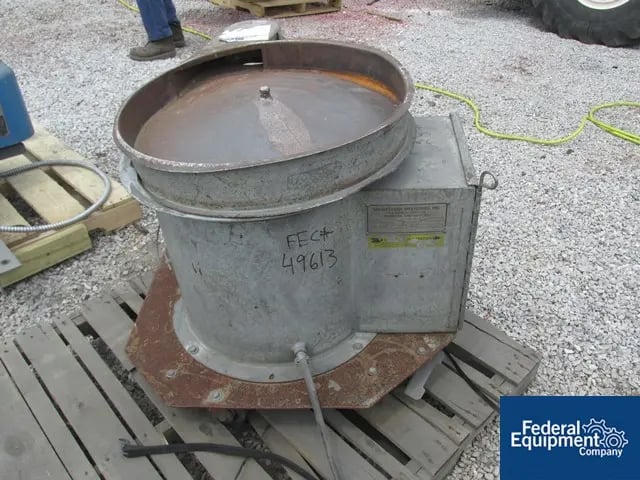 24" Midwestern #ME24L4-4-4, Carbon Steel circular screen, on base, .5 HP, 230/460 V. motor, As Is, #49613