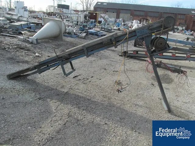 15" wide x 12.4' long, chain belt / cleated belt combination conveyor, #247-19