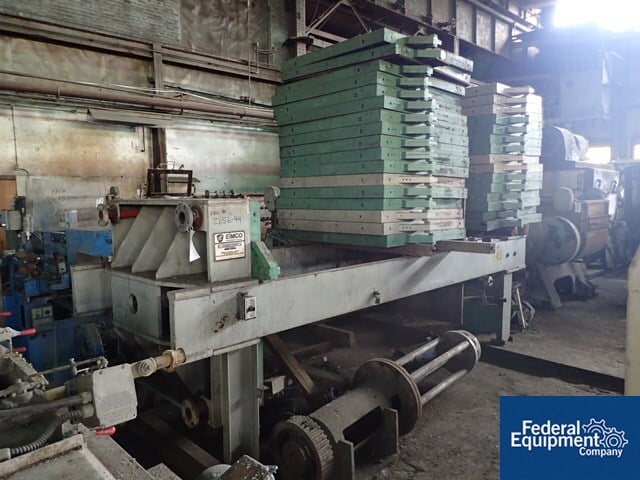 48" Eimco Shriver filter press, with (24) 48" polpropylene recessed plates, 4-eye, apprx 662.4 sq.ft. surface