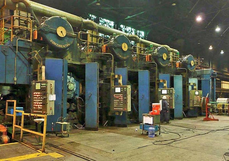 21"/53" x 60" Continental, tandem cold rolling mill, 4 Hi 4 Stand, 30