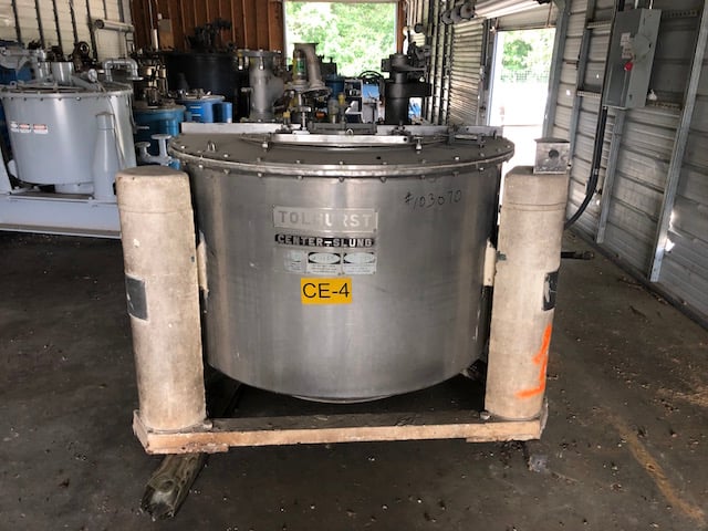 48" x 24" Tolhurst, 316SS, 1080 RPM, perforated bowl, basket type, hydraulic drive, #103070 (2 available)