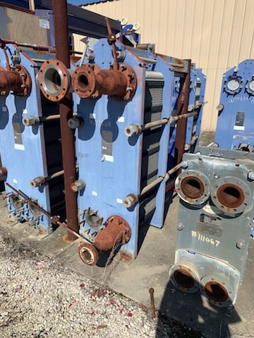 275 sq.ft., Alfa-Laval #M15-BFG, heat exchanger, 72 psi, unused, 2008