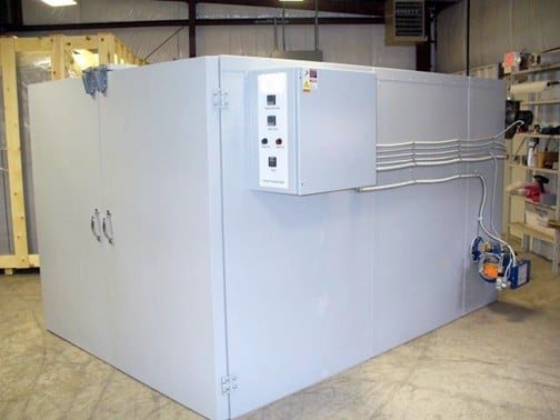 72" width x 72" H x 96" L FB Series, 500° F, gas fired, new