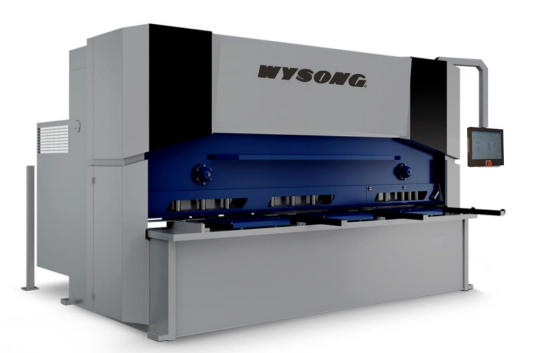 1/4" x 10.2' Wysong #MVD-B0810, hydraulic, PC-800 Control, 14 holddown, manual blade gap adj.