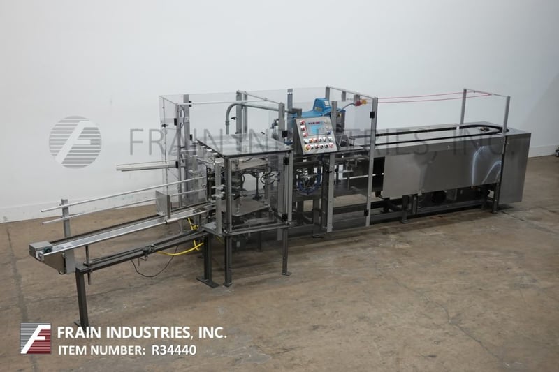 Clybourn #CHL7, semi-automatic, vertical, hand load, hot melt glue cartoner, 10-100 cartons per minute