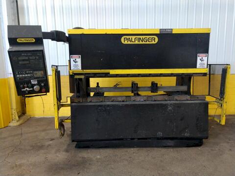 90 Ton, Amada #FBD8025E, hydraulic press brake, 8' overall, 86.6" between housing, 3.94" stroke, 15.75"