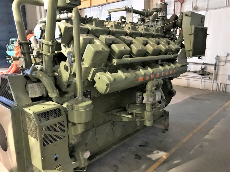 1324 HP @ 1200 RPM, Waukesha #7042GL, Natural Gas exchange engine, s/n C-12583/2