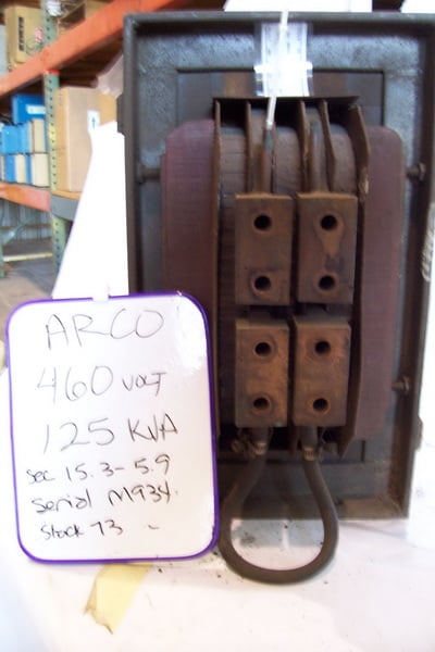 125 KVA 440/460/480 Primary, 15.3-5.9 Secondary, Arco, machine type transformer