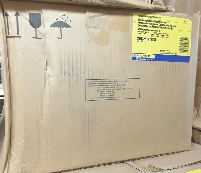 Square D, 8539SBG413V8, size 0 Nema 1 ac-combo motor starter w/ hoa red p.l. green p.l. hour meter, timing