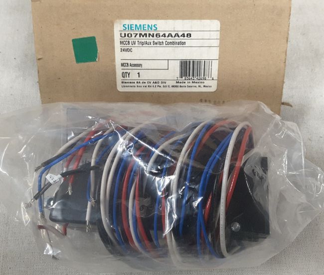 Siemens, U07MN64AA48, breaker MD-RD 24 VDC uv 2aux 48" leads