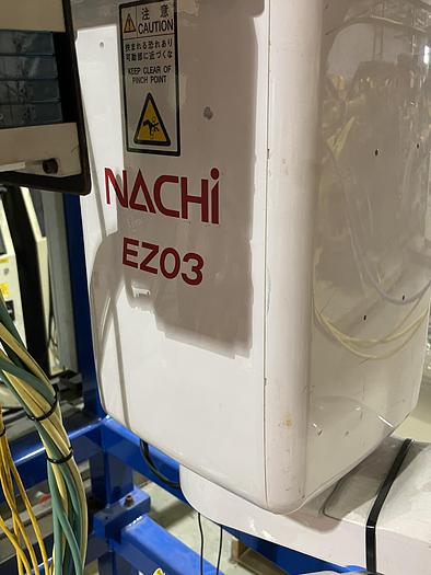 Nachi, EZ03, inverted 4th Axis Scara robot mounted in fabricated stand with control, #104488