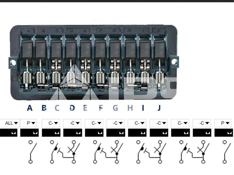 Mega Power Systems 10 Point Uts1 Test Switch New 2 Pt Test Poles, 8 Ct Test Poles, Rear Connected
