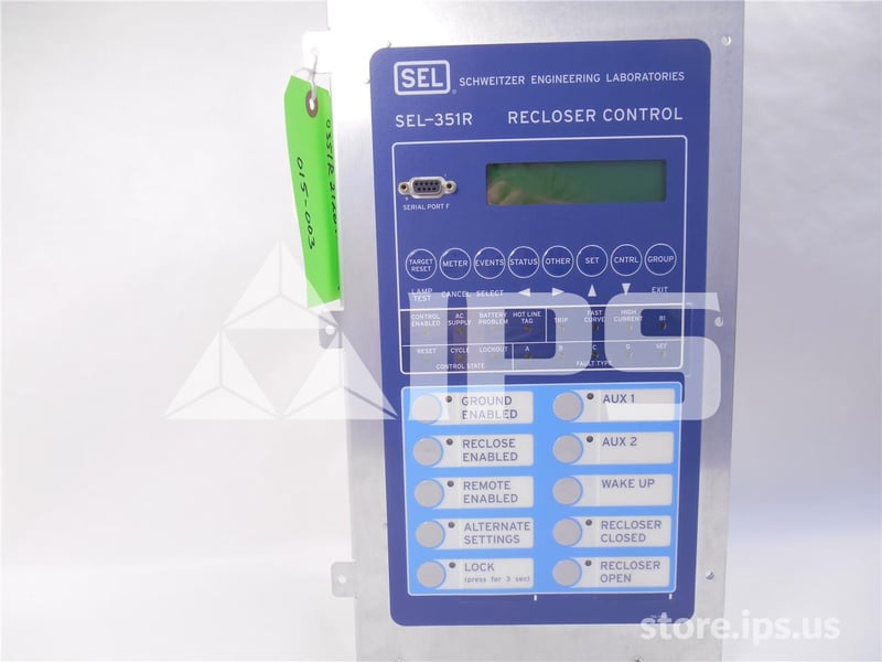 Schweitzer Sel-351r Protection Relay Recloser Control, 120 Volts AC