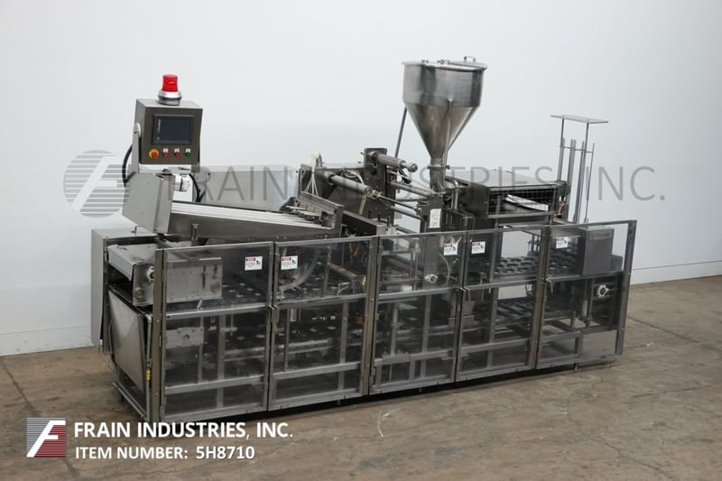 Osgood #3600-E, 3 lane, inline, Stainless Steel, cup filler, heat sealer and over lidder, 30-120 cups per