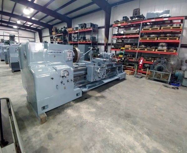 30" x 96" American #25" Style-F, engine lathe, 17" swing over cross slide, 4-jaw 18" chuck, #5MT, 1963