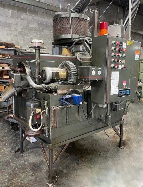 Hurricane, Stainless Steel rotary drum parts washer, 15" dia, wash/blow