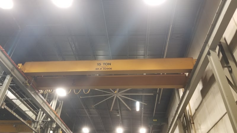 15 Ton, Detroit, 35' Span, 36' lift, radio, VFD All, 1997, 2010 controls #1899